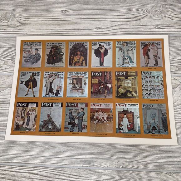 Norman Rockwell Saturday Evening Post Laminated Placemats Set Of 4 Vintage 1973 - Picture 13 of 16